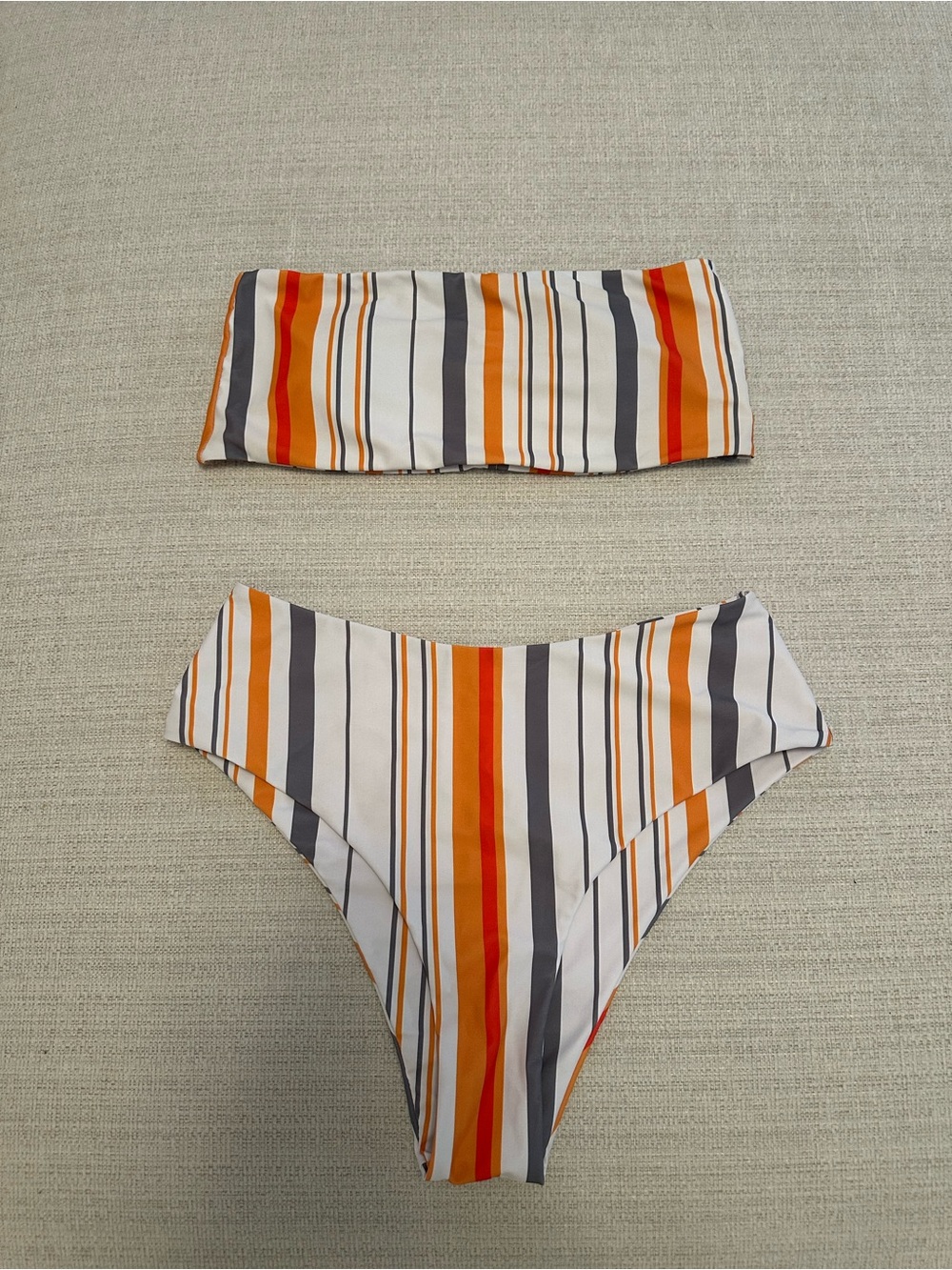 SHEIN Striped Bandeau Bikini Set
